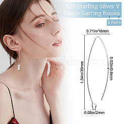 5 Pairs 925 Sterling Silver Earring Hooks&nbsp;STER-BBC0001-34