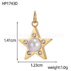 304 Stainless Steel Micro Pave Clear Cubic Zirconia Charms&nbsp;CU-OY001-43G
