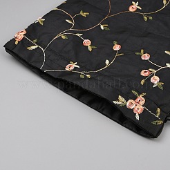 Embroidery Flower Burlap Packing Pouches Drawstring Bags&nbsp;ABAG-WH0048-39D