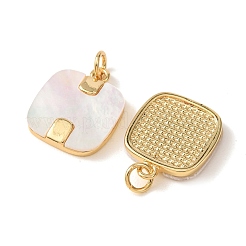 Brass with White Shell Pendants&nbsp;KK-CBA2F11-40G