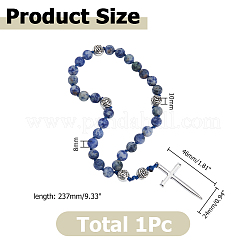 Alloy Natural Blue Spot Jasper Beads Pendant Decorations&nbsp;HJEW-HS00103