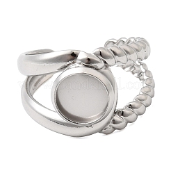 304ステンレススチールカフリング部品  ラウンドベゼルカップリングセッティング  ステンレス鋼色  14mm  18mm  トレイのサイズ：8mm&nbsp;STAS-P454-01A-P