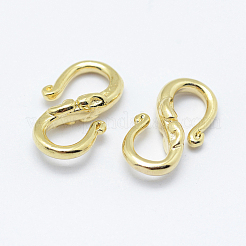 Brass S-Hook Clasps&nbsp;X-KK-F727-10G-NF