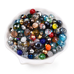 ガラスビーズ連売り  混合スタイル  多面カット  周回＆ラウンド  ミックスカラー  8~16x7.5~12mm  穴：1.5~2mm  約200~225個/300g  約300 G /袋&nbsp;GLAA-T029-02