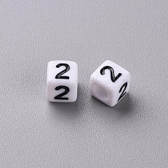 Opaque White Acrylic Beads&nbsp;MACR-T038-13