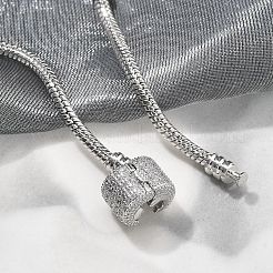Brass Micro Pave Clear Cubic Zirconia Link Bracelets&nbsp;LS-BJEW-S158-15P