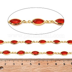 Brass Glass Horse Eye Link Chains&nbsp;CHC-R001-03G-01