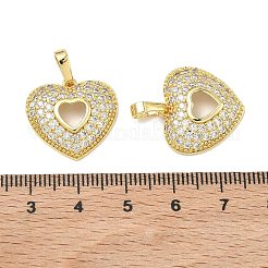 Valentine's Day Brass Micro Pave Clear Cubic Zirconia Pendants&nbsp;KK-C257-01G