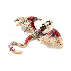 合金ラインストーンビッグサイズペンダントトップ  エナメル  翼竜  レッド  59x68x8.5mm  穴：4x7mm&nbsp;FIND-I060-01AG-01