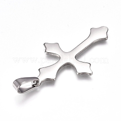 変色しにくい304ステンレススチールペンダント  クロス  ステンレス鋼色  48x29x1.5mm  穴：10x4.5mm&nbsp;STAS-I135-07P