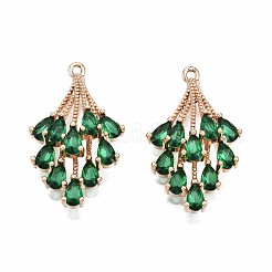 Brass Micro Pave Cubic Zirconia Pendants&nbsp;KK-R111-006-A01