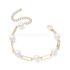 Brass Paperclip Chain Bracelets&nbsp;NJEW-JB12202