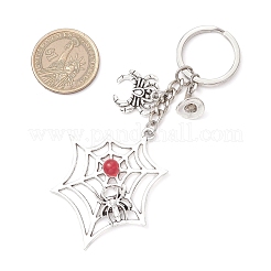 Tibetan Style Alloy Big Pendants with Iron Keychain Ring and Natural & Dyed Malaysia Jade Bead  Keychains&nbsp;KEYC-JKC01238
