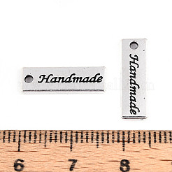 合金のチベット風チャーム  ワード手作りの長方形  アンティークシルバー  17x5.5x1mm  穴：1.4mm&nbsp;TIBE-N013-02AS