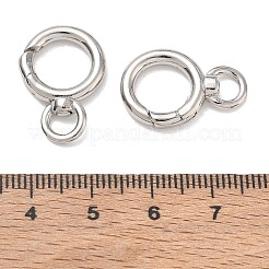 Rack Plating Brass Spring Gate Rings with Swivel Ring&nbsp;KK-CBAB1AF-09P