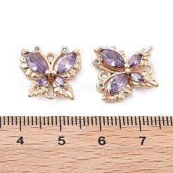 Brass Glass Connector Charms&nbsp;KK-B125-08G-03