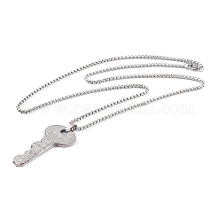 Non-Tarnish Key 201 Stainless Steel Pendant Necklace&nbsp;LS-NJEW-F320-01P