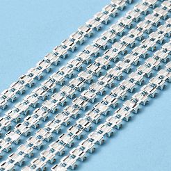 ガラスラインストーンカップチェーン  シルバーブラスチェーン付き  クリスタル  5.5x2.5mm  8 M /袋&nbsp;CHC-TAC0001-01A