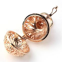 Rack Plating Brass Cage Pendants&nbsp;KK-S751-015KC