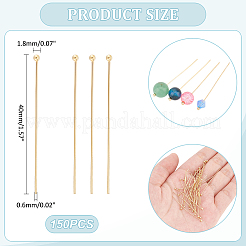 304ステンレススチールボールヘッドピン150個  24KGP本金メッキ  40x0.6mm  22ゲージ  ヘッド：1.8mm  150個/箱&nbsp;STAS-UN0058-93F-G