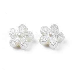 ABSプラスチックパール調ビーズ  花  貝殻色  10x10.5x6mm  穴：1.6mm  約1600個/500g&nbsp;KY-S163-445