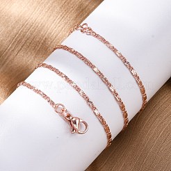 真鍮リンクチェーンネックレス  304ステンレススチール製カニカン付き  ラックめっき  鉛フリー＆カドミウムフリー  長持ちメッキ  ローズゴールド  17.87インチ（45.4cm）&nbsp;NJEW-D302-11RG