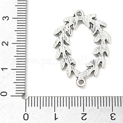 チベットスタイルの合金コネクタチャーム  月桂冠リンク  アンティークシルバー  30x21x1.5mm  穴：1.3mm&nbsp;AL-CBACA42-07AS