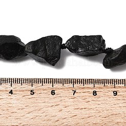 生の粗い天然ブラック トルマリン ビーズ 連売り  ナゲット  5~30x10~20x5~15mm  穴：0.7~1.5mm  約20個/連  14.96~16.14''（39~41センチメートル）&nbsp;G-B172-A01