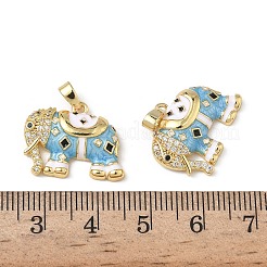 Brass Micro Pave Cubic Zirconia Pendants&nbsp;KK-F924-20C-G04