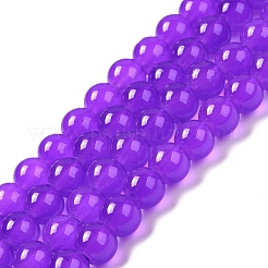 Baking Paint Imitation Jade Glass Round Bead Strands&nbsp;DGLA-Q021-8mm-27