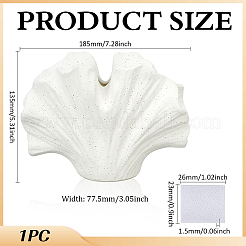 磁器の花瓶の装飾品  イチョウの葉の形  ホワイト  185x77.5x135mm&nbsp;DJEW-WH0015-200