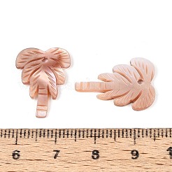 天然淡水貝の彫刻ペンダント  ココナッツツリーチャーム  染め  ペルー  18~21x14.5~15.5x1.5~2.5mm  穴：1.5mm&nbsp;SHEL-N038-23D