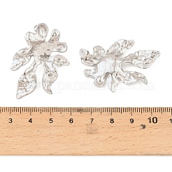 バレンタインデー 304ステンレススチールスタッドピアス  テクスチャードフラワー  ステンレス鋼色  40x28mm&nbsp;EJEW-D361-03P-02