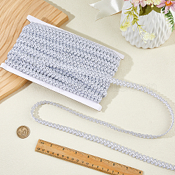 ポリエステル ムカデ編み ウェーブリボン  洋服アクセサリー用  銀  1/2インチ（13mm）&nbsp;OCOR-WH0111-43B