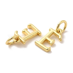 真鍮チャーム  カドミウムフリー＆ニッケルフリー＆鉛フリー  丸カン付き  文字e  10x6x1.5mm  リング：5~6x0.8~1mm  内径：3~4mm&nbsp;KK-M273-03G-E