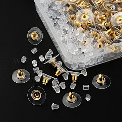 300Pcs 3 Style Brass & Plastic Ear Nuts&nbsp;FIND-YW0002-17G