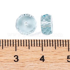 K9ガラス模造オーストリアクリスタルビーズ  多面カット  フラットラウンド  ライトスカイブルー  8x4mm  穴：1mm&nbsp;GLAA-D014-02