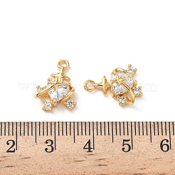 Brass Micro Pave Cubic Zirconia Pendants&nbsp;KK-D504-26A-G