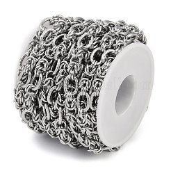 変色しない304ステンレススチールリンクチェーン  溶接されていない  ステンレス鋼色  20x7mm&nbsp;CHS-A013-02P