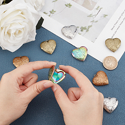 8Pcs 4 Style 304 Stainless Steel & 316 Stainless Steel Locket Pendants&nbsp;STAS-UN0027-58