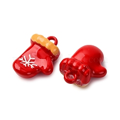 クリスマスをテーマにした焼き絵用合金ペンダント  手袋  15x11x7mm  穴：1.6mm&nbsp;FIND-G097-02D