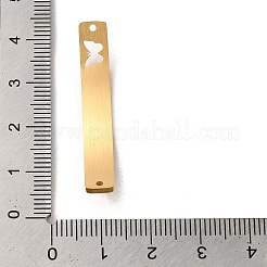 イオンプレーティング（IP）304ステンレススチールコネクタチャーム  中空の蝶が付いたカーブ長方形のリンク  18KGP本金メッキ  38.5x6x1.5mm  穴：1.4mm&nbsp;STAS-R117-04G