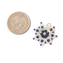 Glass Seed Beaded Snowflake Pendants&nbsp;PALLOY-MZ00953-03