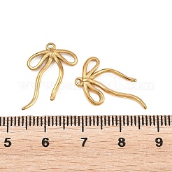 304ステンレスペンダント  ちょう結びのチャーム  イオンプレーティング（ip）  18KGP本金メッキ  18x13.5x2mm  穴：0.9mm&nbsp;STAS-L317-03G