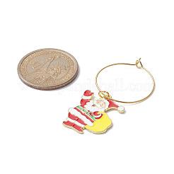Christmas Theme Alloy Enamel Wine Glass Charms&nbsp;HJEW-JM00982