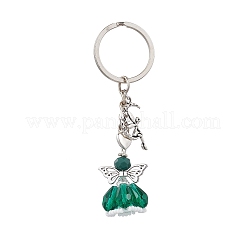 Glass & Tibetan Style Alloy Keychain&nbsp;KEYC-MZ00037-08