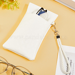Pu レザー眼鏡ケース  長方形  ホワイト  180x105x18mm&nbsp;FIND-WH20019-219A