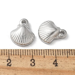 304ステンレスペンダント  シェルチャーム  ステンレス鋼色  12.5x10.5x4mm  穴：1.6mm&nbsp;STAS-I330-067P