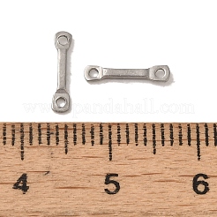 変色しない304ステンレススチールリンクコネクタチャーム  平らな棒  ステンレス鋼色  10x2x1mm  穴：1mm&nbsp;STAS-Q323-07P