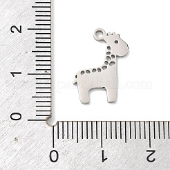 動物をテーマにした304ステンレススチールペンダント  ステンレス鋼色  キリン  16.5x12x1mm  穴：1.5mm&nbsp;STAS-D213-02B-P